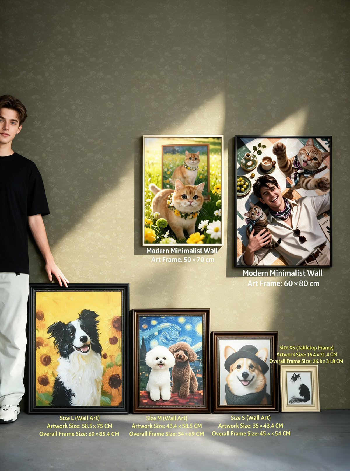 All Together Again – Custom Multi-Pet Memorial Portrait