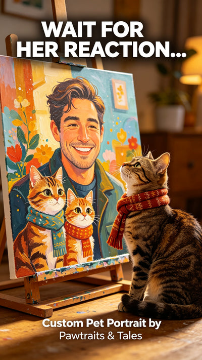 His reaction to the custom pet portrait 😭🐾