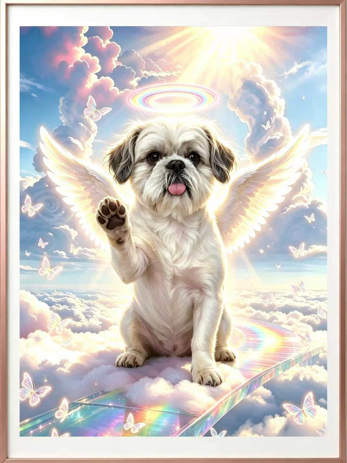 Forever Watching Over You – Custom Angel Dog Memorial Portrait